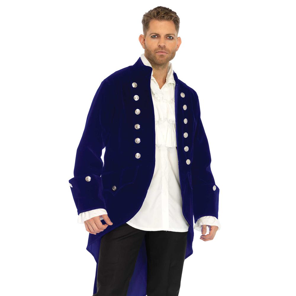 Leg Avenue - Long Velvet Coat Costume - Bleu